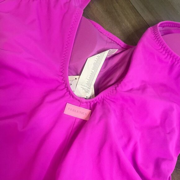 Fabletics Bright Pink Tie One Piece Swimsuit Women XXL‎ H-1 - NWT - Picture 4 of 7